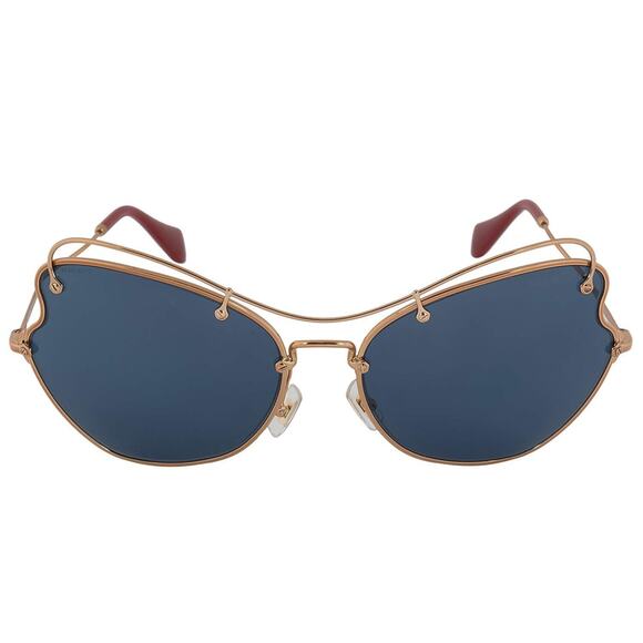 Miu Miu Designer Cat Eye Sunglasses Antique Gold Frame Blue Lens MU56RS 7OE1V1 main image 4